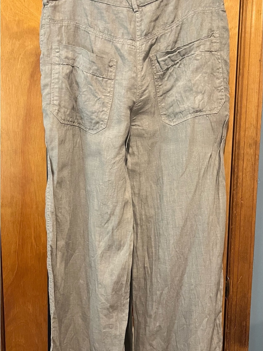 Zara Wide-Leg Pants in Light Beige with Brown Belt - Picture 11 of 11